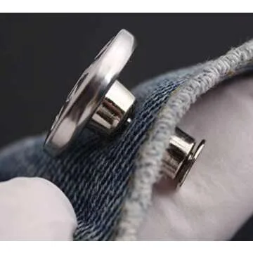HENXING 12 Sets 17mm Replacement Jean Buttons, No Sew Instant Button Detachable Pants Button Pins, Removable Metal Button to Extend or Reduce Pants Waist Size, Cowboy Clothing Jackets Bags Button