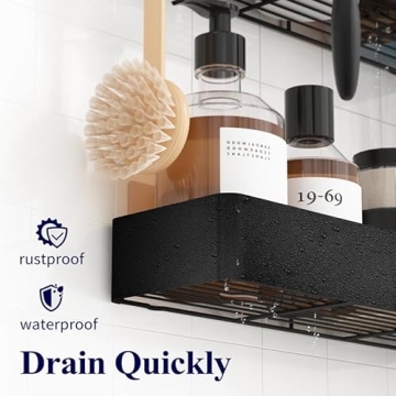 Kitsure Shower Caddy 2 Pack Rustproof Organizer Quick Dry