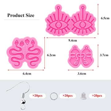 103Pcs DIY Earring Resin Molds Kit - Craft Fun Silicone Molds for Jewelry Making