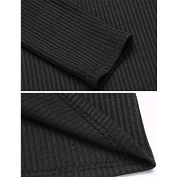Tobrief Womens Henley Shirts V Neck Long Sleeve Button Down Tops Knit Tees Black