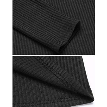 Tobrief Womens Henley Shirts V Neck Long Sleeve Button Down Tops Knit Tees Black