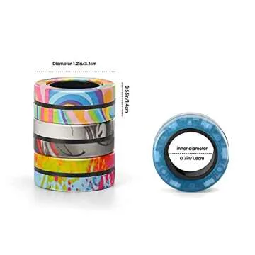 Magnetic Rings Fidget Toy Set, Idea ADHD Fidget Toys, Adult Fidget Magnets Spinner Rings for Anxiety Relief Therapy, Fidget Pack Great Gift for Adults Teens Kids (A)