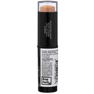 Revlon Foundation Stick, PhotoReady Insta-Fix Face Makeup for All Skin Types, SPF 20, Longwear Light-Medium Coverage with Natural Finish, 160 Medium Beige, 1 Oz