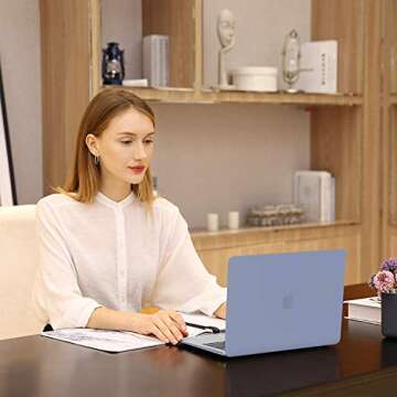 MOSISO Compatible with MacBook Air 13 inch Case 2022 2021 2020 2019 2018 Release A2337 M1 A2179 A1932 Touch ID, Plastic Hard Shell Cover&Keyboard Cover for MacBook Air 13.3 inch Case, Lavender Gray