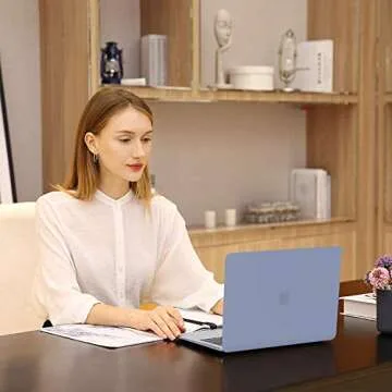 MOSISO Compatible with MacBook Air 13 inch Case 2022 2021 2020 2019 2018 Release A2337 M1 A2179 A1932 Touch ID, Plastic Hard Shell Cover&Keyboard Cover for MacBook Air 13.3 inch Case, Lavender Gray