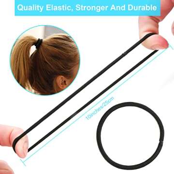 YXYL 220 PCS Durable Black Hair Ties for All Hair Types