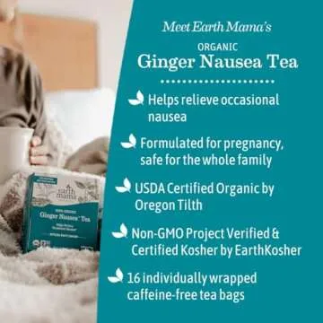 Earth Mama Organic Ginger Nausea Tea for Morning Comfort