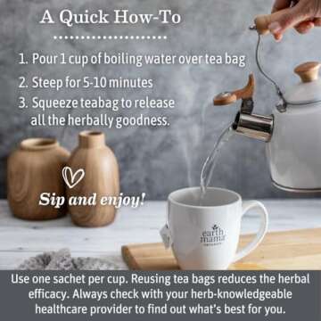 Earth Mama Organic Ginger Nausea Tea for Morning Comfort