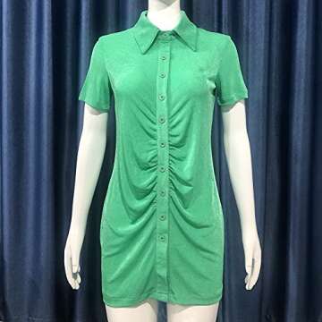 Casual Polo Ruched Bodycon Dress for Y2K Style