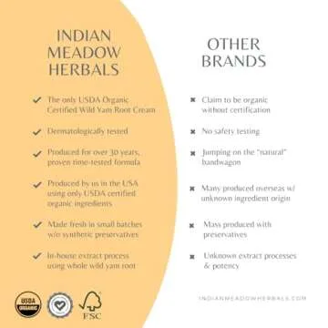 Indian Meadow Herbals Wild Yam Root Cream (4oz) - Organic Balancing Cream for PMS & Menopause Relief - Estrogen & Progesterone-Free. USDA Certified Organic. Made in USA. Since 1994.