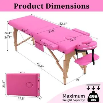 civama Portable Adjustable Massage Table for Professionals