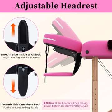 civama Portable Adjustable Massage Table for Professionals