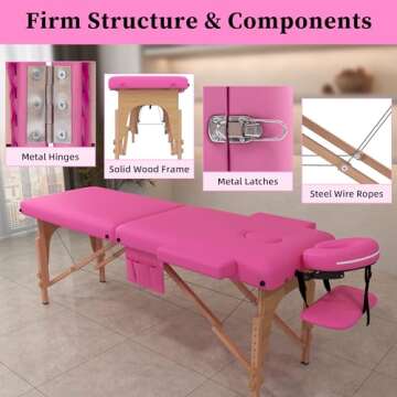 civama Portable Adjustable Massage Table for Professionals