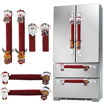 Festive Mosoan Christmas Refrigerator Handle Covers Set