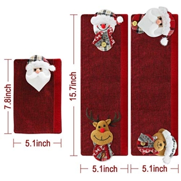 Festive Mosoan Christmas Refrigerator Handle Covers Set