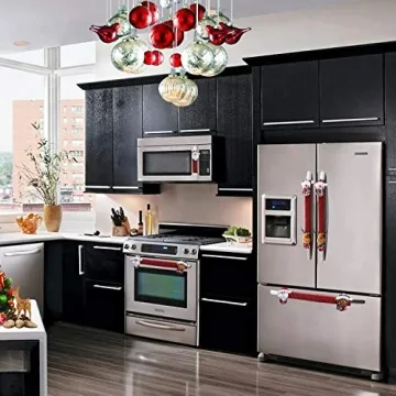 Festive Mosoan Christmas Refrigerator Handle Covers Set