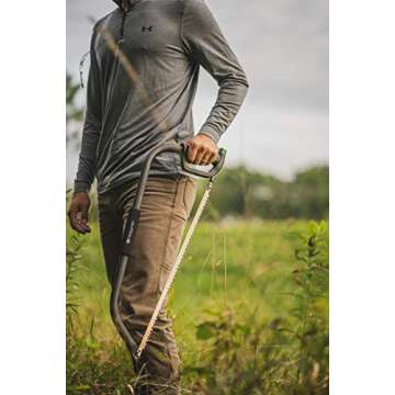 Hooyman Bow Saw with Heavy Duty Construction, Ergonomic No-Slip H-Grip Handle, Impulse-Hardened Teeth, SK5 Steel Blade, and Blade Tension Knob for Land Management, Yard Work, Gardening, and Outdoors