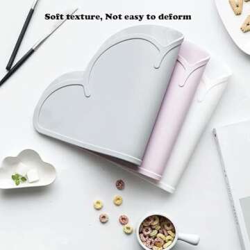 Love Dream Silicone Pet Feeding Food Mat Dog Cat Placemat Mat with Raised Edge, Anti-Slip Waterproof Pet Bowl Mats Pet Food Tray (Pink)