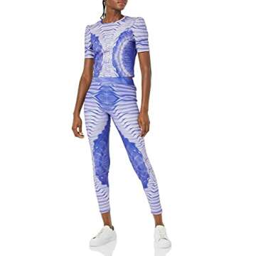 Making The Cut Women's Short Sleeve Puff Cropped Top, Blue Violet, M