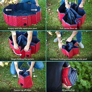 Frontpet Foldable Dog Pool - Collapsible Pet Pool, Bathing Tub and Kiddie Pool, Perfect for Small, for Medium and for Large Dogs (Small - Extra Large)