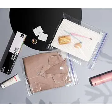 24/7 Bags- Gallon Zip Storage Bags, 200 Count, Double Zipper Seal, Easy Grip Open Tabs, Write-On Space, BPA-Free & Heavy Duty, Microwave Safe, Non-StandUp