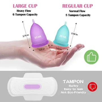 YTYOMUR Menstrual Cup Steamer Sterilizer with 2 Reusable Menstrual Cups, Period Cups Cleaner Wash Kit