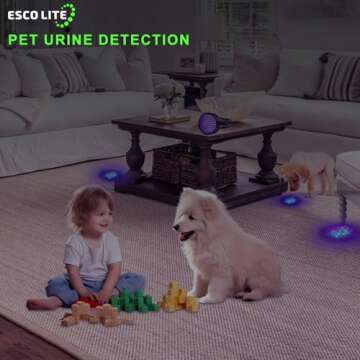 ESCO LITE Escolite UV Flashlight Black Light, 51 LED 395 nM Ultraviolet Blacklight Detector for Dog ...