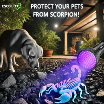 ESCO LITE Escolite UV Flashlight Black Light, 51 LED 395 nM Ultraviolet Blacklight Detector for Dog Urine, Pet Stains and Bed Bug