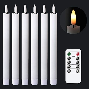 GenSwin Flameless Taper Candles with Remote Pack of 6