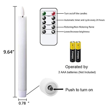GenSwin Flameless Taper Candles with Remote Pack of 6