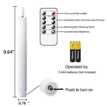 GenSwin Flameless Taper Candles with Remote Pack of 6