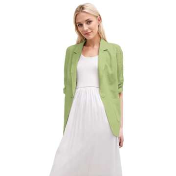 2025 Women's Stylish Linen Blazer - Trendy Lightweight Casual Jacket