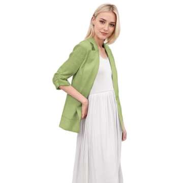 Trendy Lightweight Linen Blazer for Women Business Casual