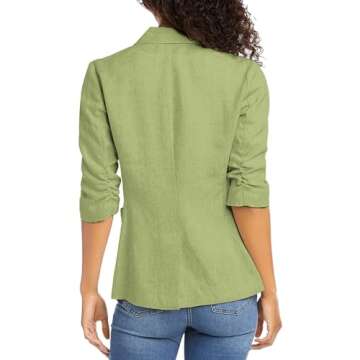 Trendy Lightweight Linen Blazer for Women Business Casual