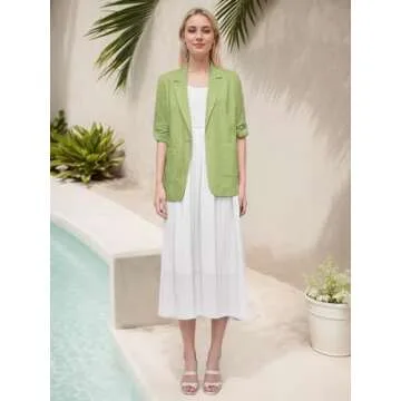 Trendy Lightweight Linen Blazer for Women Business Casual