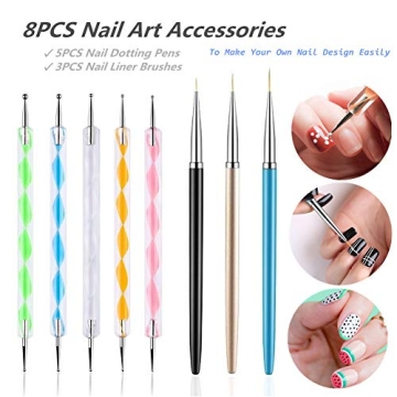 FULINJOY Nail Art Accessories Set - 8PCS for Creative Designs