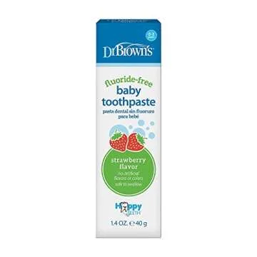 Dr. Brown's Fluoride-Free Baby Toothpaste, Infant & Toddler Oral Care, Strawberry, 1-Pack, 1.4oz/40g...