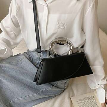 Small Silver Bag Crossbody Bags Satchels Y2K Evening Bags Handbag for Women Hobo Bags Shoulder Bags Tote Bag for Women 2024