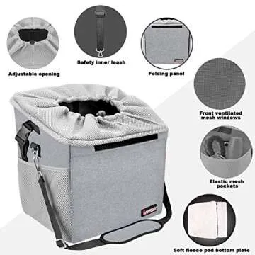Pet Carrier Bicycle Basket for Dogs & Cats - Comfortable & Safe