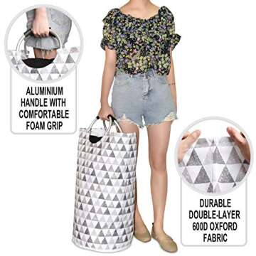 Dalykate Large Laundry Basket 82L Collapsible Oxford Fabric Laundry Hamper Foldable Clothes Laundry Bag with Handles Waterproof Washing Bin Portable Dirty Clothes Basket for College Dorm, Family