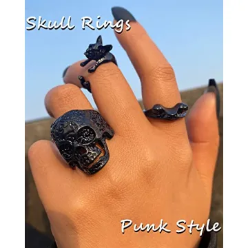 Black Gothic Vintage Punk Snake Claw Rings Set 20-30 PCS