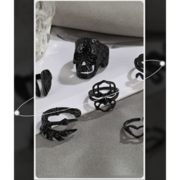 Black Gothic Vintage Punk Snake Claw Rings Set 20-30 PCS
