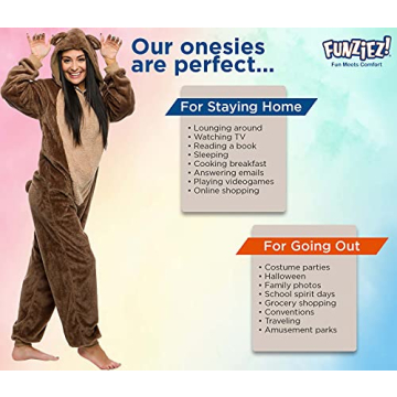 Funziez! Slim Fit Sherpa Onesie - Cozy Animal Costume