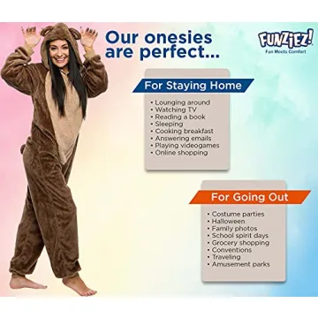 Funziez! Slim Fit Sherpa Onesie - Cozy Animal Costume
