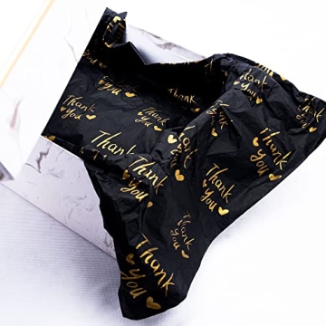 Elegant Gold Thank You Tissue Paper for Gifts and Businesses