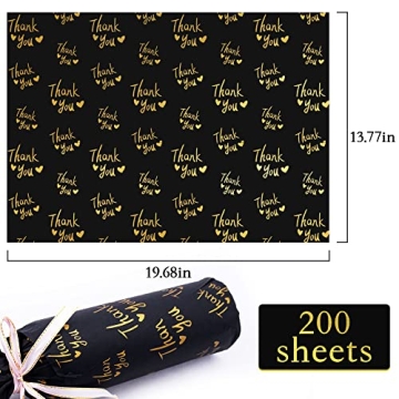 Elegant Gold Thank You Tissue Paper for Gifts and Businesses