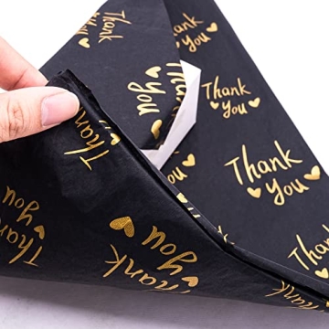 Elegant Gold Thank You Tissue Paper for Gifts and Businesses