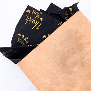 Elegant Gold Thank You Tissue Paper for Gifts and Businesses