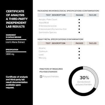 Toniiq 18,000mg 10x Concentrated Ultra High Strength Extract - Made with Lions Mane Mushroom - 30% Polysaccharides - Highly Concentrated and Bioavailable - 120 Veggie Capsules