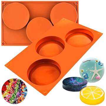 Funshowcase Large Round Disc Candy Silicone Mold 3-Cavity